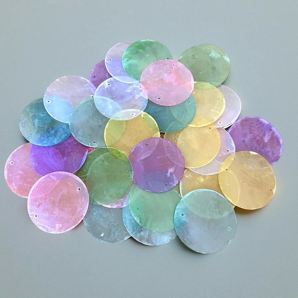 30 pcs Natural Seashell Beads (5 cm) – DIY Wind Chimes & Crafts
